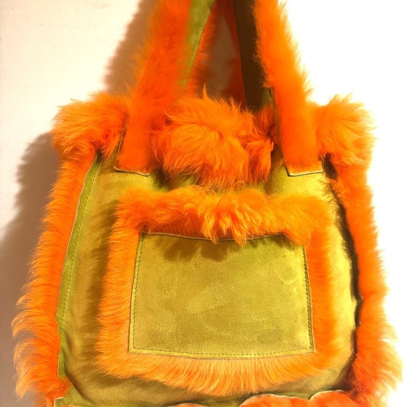 Fashion bag Shearing leather with faux fur shoulder handbag - Picture 7 of 7